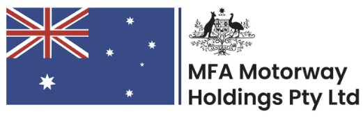 Australian flag and MFA Motorway Holdings Pty Ltd